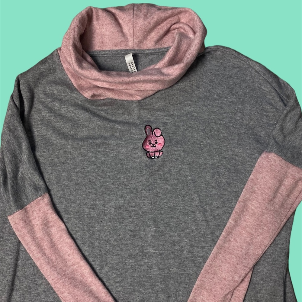Embroidered Pink Bunny Longsleeve Shirt